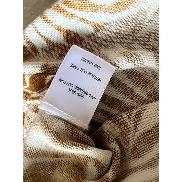 Women's Leaf Print Sweater - Mustard and White - Picture 8 of 9